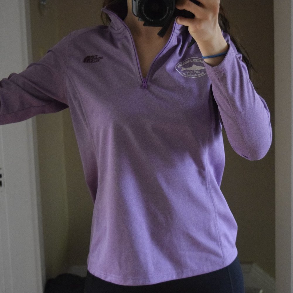 Purple North Face Long Sleeve Active Top